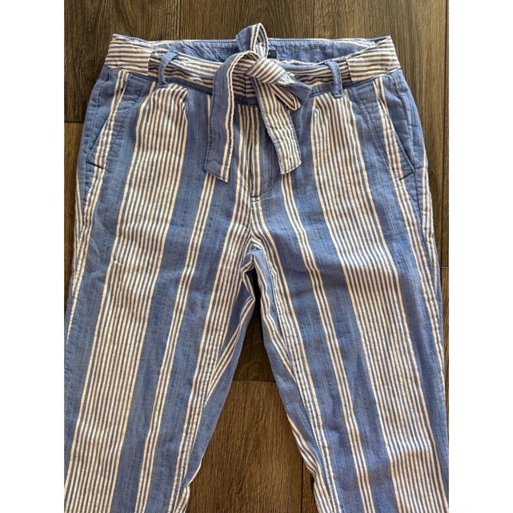 Tommy Hilfiger Relaxed Tapered Chino Striped Pants Blue 4 Coastal Summer Preppy - Picture 15 of 16